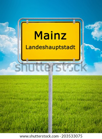 An image of the city sign of Mainz