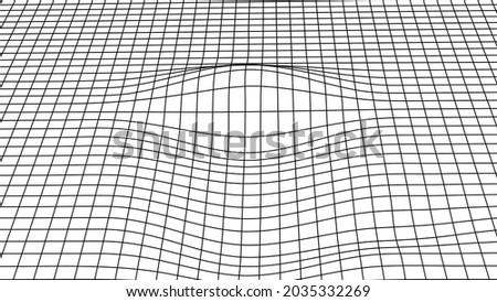 Abstract black and white wavy mesh. 3D vector futuristic landscape.