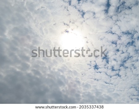 Glorious white cloud with blue sky in summer 2021 in Bloomfield, NJ 