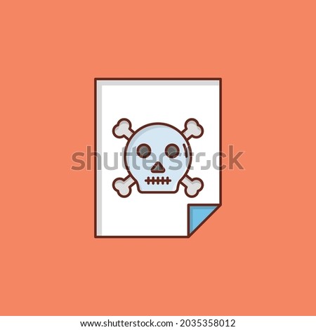 skull Vector illustration on a transparent background. Premium quality symbols. Vector Line Flat color  icon for concept and graphic design.