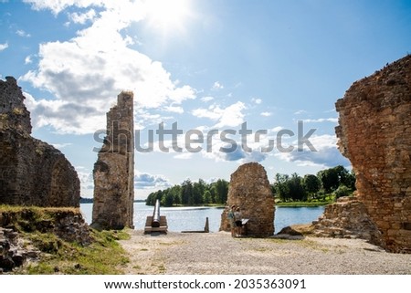 castle ruins in the town of Koknese