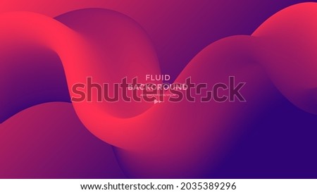 Red and blue fluid wave. Duotone geometric compositions with gradient 3d flow shape. Innovation modern background design for cover, landing page. Royalty-Free Stock Photo #2035389296