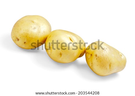 photo three potatoes on a white background