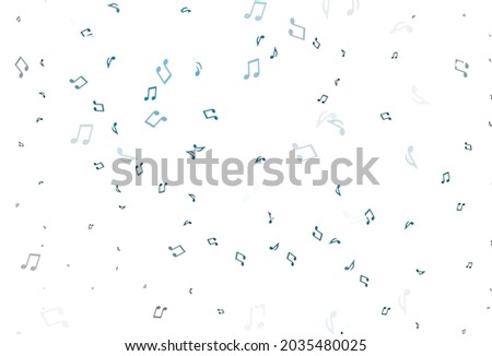 Light BLUE vector backdrop with music notes. Shining illustration of colorful gradient music notes. Pattern for festival leaflets.