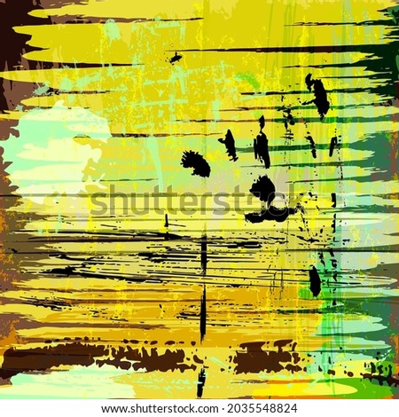 abstract background composition, with lines, paint strokes and splashes