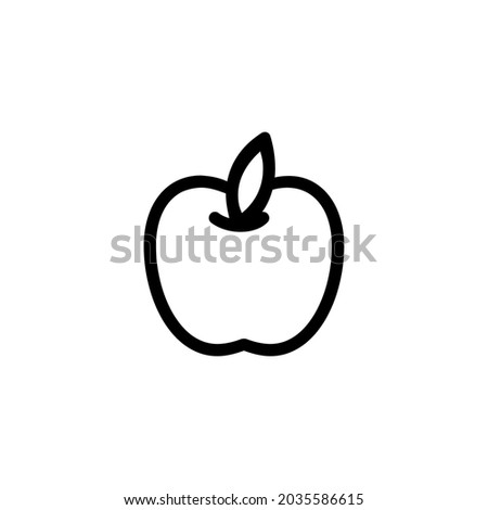 Apple Fruit Vegetable Food Monoline Symbol Icon Logo for Graphic Design UI UX and Website