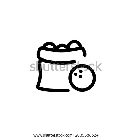 Bag of Coconut Fruit Vegetable Food Monoline Symbol Icon Logo for Graphic Design UI UX and Website