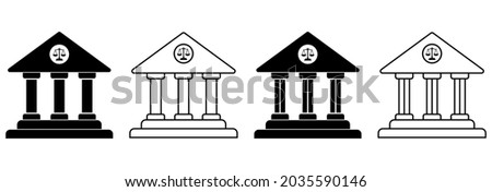 court building icon, court building vector illustrations symbol