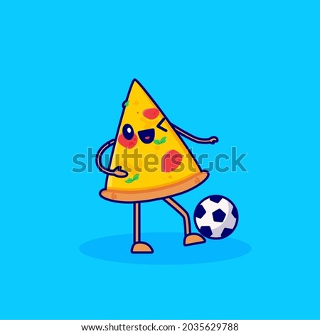 football pizza cartoon character vector