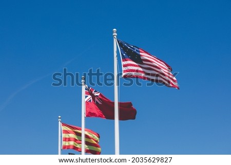 American flag in Charlestown Navy Yard, Boston.