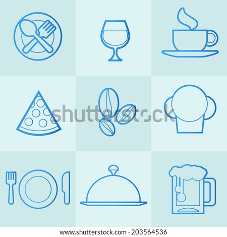 Food Icons Set. Vector illustration.