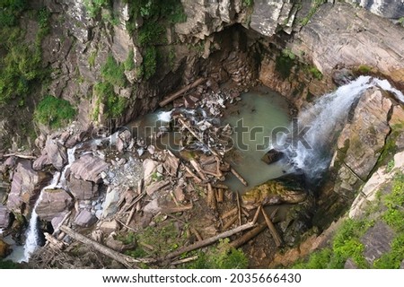 waterfalls in the Caucasus mountains near the krasnaya polyana resor