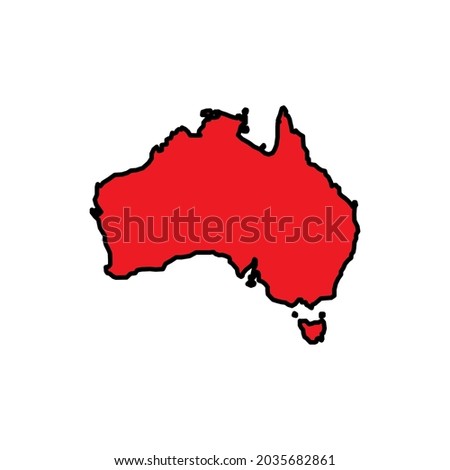 Australia's illustration. Vector picture. Australia map.