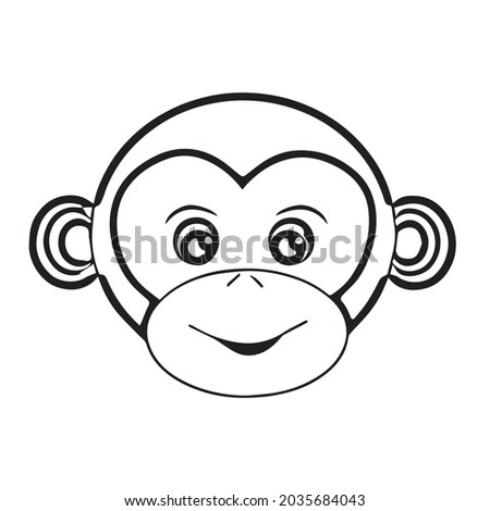 printable cute monkey vector art illustrations coloring book pages,line art,outline.