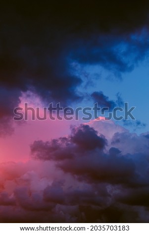 Extremely beautiful clouds in the sky with bright colors