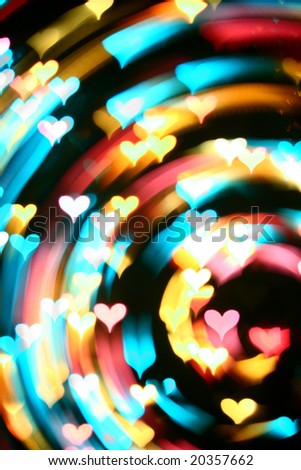 motion colored hearts