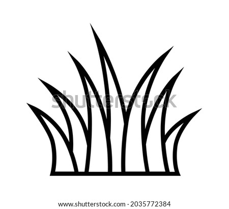 Patch of grass line art vector icon for nature apps and websites