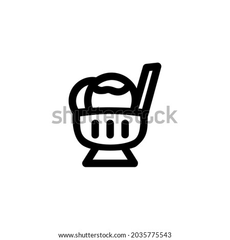 Ice Cream Bowl Food Vegetable Snack Yummy Monoline Symbol Icon Logo for Graphic Design UI UX and Website