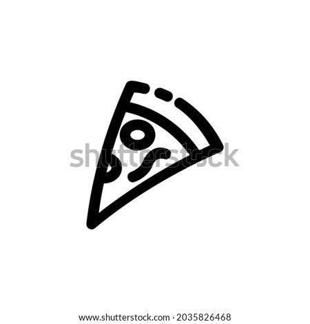 Slice Pizza Food Vegetable Snack Yummy Monoline Symbol Icon Logo for Graphic Design UI UX and Website