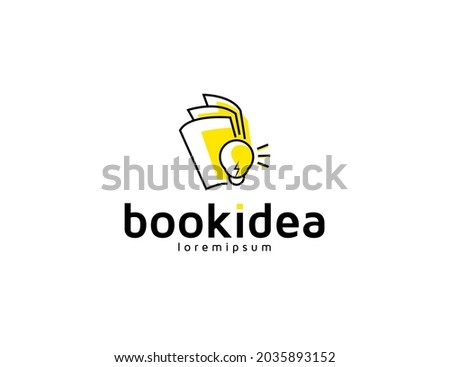 Creative book idea logo design with bulb illustration. vector design