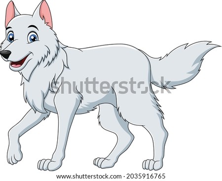 Cute Arctic Wolf cartoon vector illustration