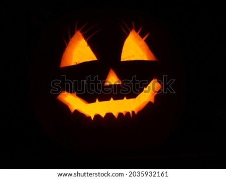 Pumpkin gleeful in the dark
