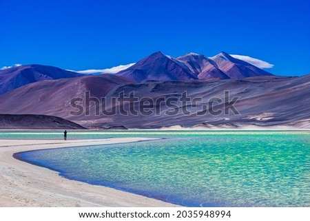 View on Laguna Salar de Talar with the Andes Mountain, San Pedro de Atacama, Antofagasta Region, Chile Royalty-Free Stock Photo #2035948994
