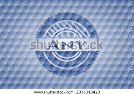 Any blue emblem or badge with abstract geometric polygonal pattern background. Vector Illustration. Detailed. 