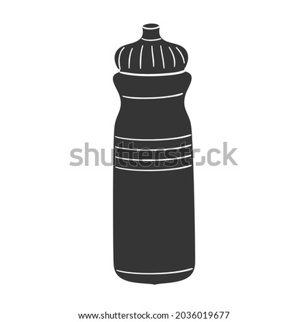 Sport Bottle Icon Silhouette Illustration. Plastic Drink Container Vector Graphic Pictogram Symbol Clip Art. Doodle Sketch Black Sign.