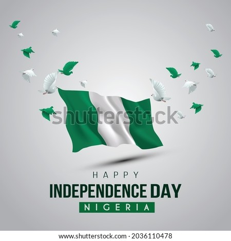 happy independence day Nigeria greetings. vector illustration design Royalty-Free Stock Photo #2036110478