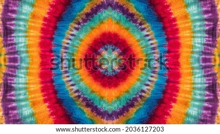 Fashionable Retro Abstract Psychedelic Tie Dye Rainbow Circle Swirl Design. Photo, not illustration.