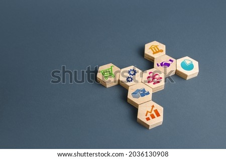 The structure of attributes of a successful business. Development of leadership organizational skills. Business tools services. Stimulating entrepreneurship. Education, management training. Royalty-Free Stock Photo #2036130908
