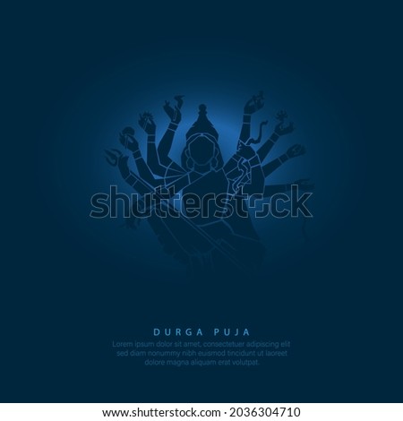 abstract illustration of durga puja. Royalty-Free Stock Photo #2036304710