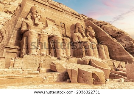 Abu Simbel, The Great Temple of Ramesses II, Aswan, Egypt Royalty-Free Stock Photo #2036322731