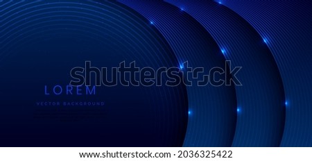 Abstract technology futuristic line blue light curved background with copy space for text. Vector illustration 