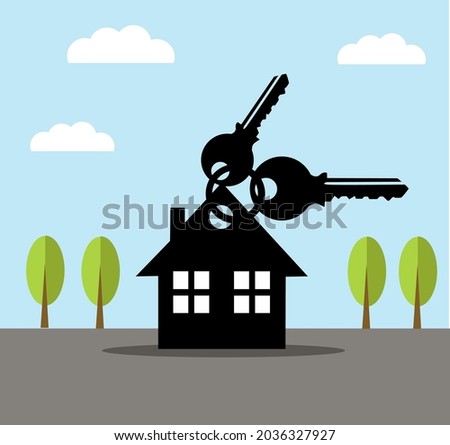 keys and house icons vector illustration