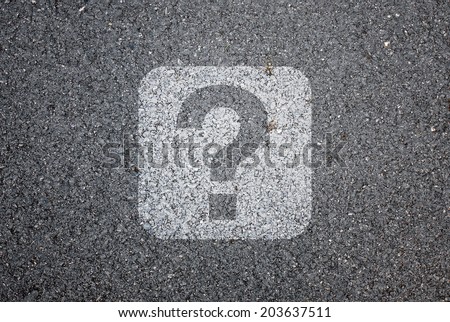 Question mark on road background 