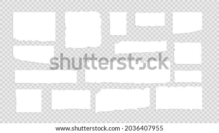 Set of torn ripped paper sheets texture  isolated on transparent background ,  Flat Modern design , Illustration Vector  EPS 10 Royalty-Free Stock Photo #2036407955