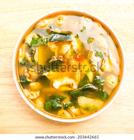 Spicy tom yum soup