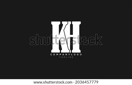 KH, HK, Abstract initial monogram letter alphabet logo design