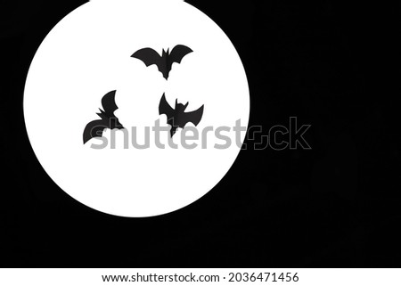 Halloween paper decorations on white background. Halloween concept. Flat lay minimal concept, copy space