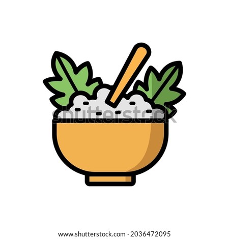 rice bowl icon vector design template