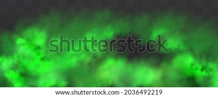 Green stink bad smell, smoke or poison gases,chemical toxic vapour.Vector realistic set of stench breath or sweat odor isolated on transparent checkered background.
 Royalty-Free Stock Photo #2036492219