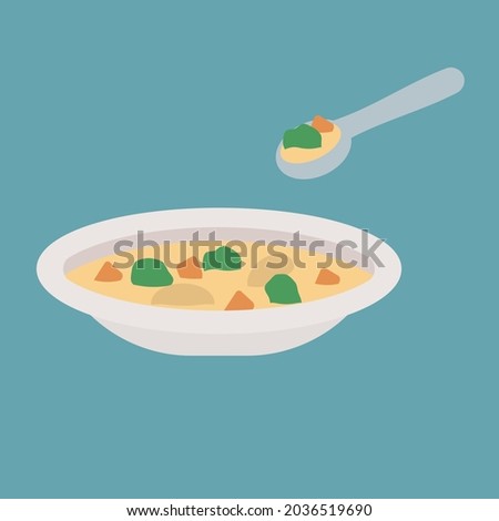 Clip Art Of Simple And Cute Cream Stew