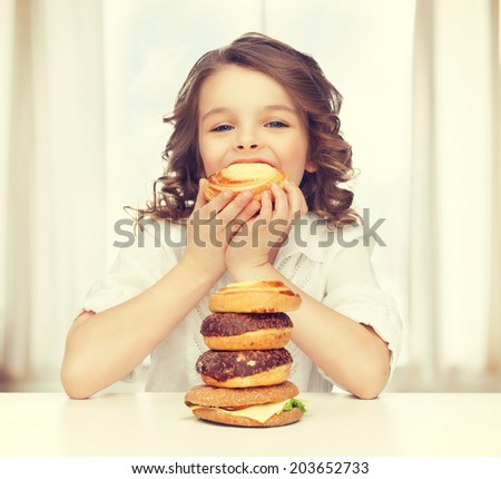 picture of beautiful girl with junk food