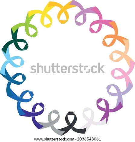 multicolored ribbon vector world cancer day 