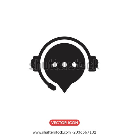Support service headset icon, Support service, Customer support symbol, customer service, Call center, vector illustration Royalty-Free Stock Photo #2036567102