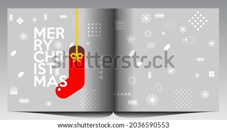 Merry Christmas and Happy New Year!  Abstract  geometric design. Holiday Party. Simple background. Trendy style. Cover, invitation or poster design. Vector illustration. 