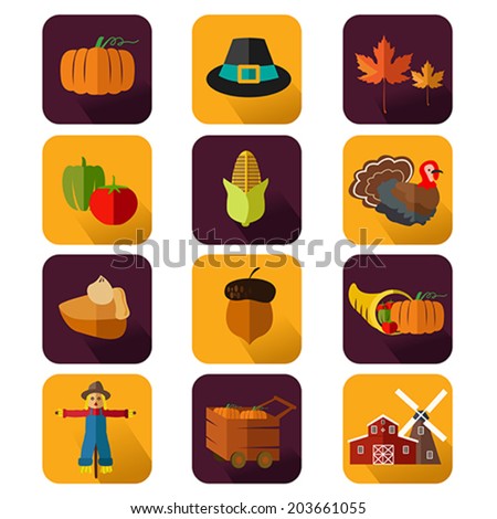 A vector illustration of thanksgiving icon sets