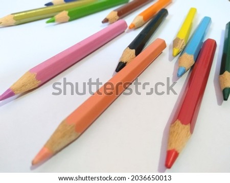 colorful pencils prepared for drawing